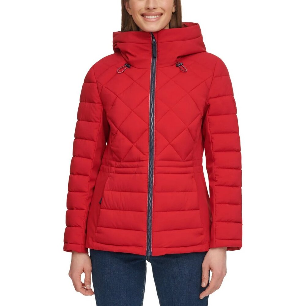 Red (Crimson) - Tommy Hilfiger Ladies' Quilted Jacket - Picture 6 of 11